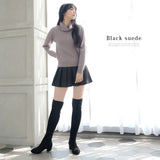 裏起毛5cmヒール楽ちんニーハイブーツ