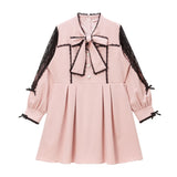 レースボウタイリボンワンピース