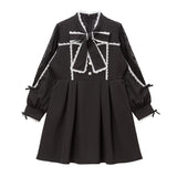 レースボウタイリボンワンピース