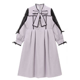 レースボウタイリボンワンピース