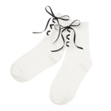 フレンチガーリーレースアップソックス