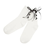 フレンチガーリーレースアップソックス