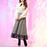 丈選べる肩魅せフリルデザインドッキングシャツワンピース