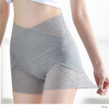 【メール便】響きにくいウエスト&ヒップシェイプレースソフトガードルショーツ