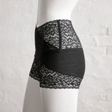 【メール便】響きにくいウエスト&ヒップシェイプレースソフトガードルショーツ