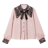 ハートリボンレースセーラー襟ブラウス