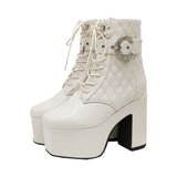 キルティングビジューショートブーツ