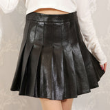 【新春セール】キルティングorプリーツ選べるフェイクレザースカート
