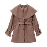 ケープ付Aラインコート