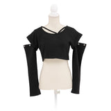 ドロップショルダーBOXショートトップス