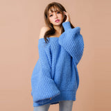 ふわふわルーズアゼ編みニットミニワンピース