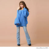 ふわふわルーズアゼ編みニットミニワンピース