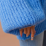 ふわふわルーズアゼ編みニットミニワンピース