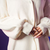 Vネックあざといビジュー釦カーディガン【ニット】