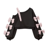 ハートバックルリボンワンショルトップス