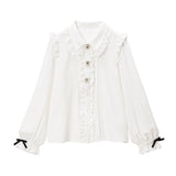 キラキラビジューフリルリボンブラウス