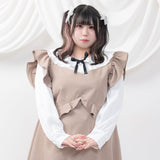 リボン付ガーリー丸襟ブラウス