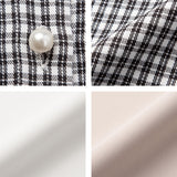 リボン付ガーリー丸襟ブラウス