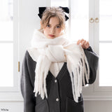 ふわほわフリンジマフラー