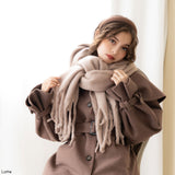 ふわほわフリンジマフラー