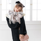 チェック柄ガーリーストール