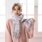 チェック柄ガーリーストール