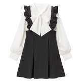 レイヤード風ボウタイリボンジャンスカワンピース