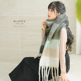 チェック柄大判ストール