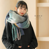 チェック柄大判ストール