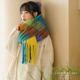 チェック柄大判ストール