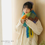 チェック柄大判ストール