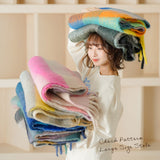 チェック柄大判ストール