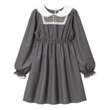 ヨークレース丸襟ワンピース