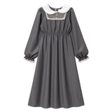 ヨークレース丸襟ワンピース