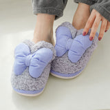 うさぎリボンもこもこルームシューズ