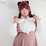 レイヤード風ボウタイリボンジャンスカワンピース