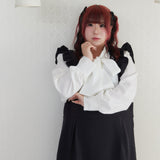 レイヤード風ボウタイリボンジャンスカワンピース