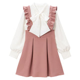 レイヤード風ボウタイリボンジャンスカワンピース