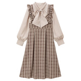 レイヤード風ボウタイリボンジャンスカワンピース