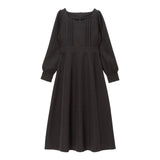 バックリボンロングフレアワンピース