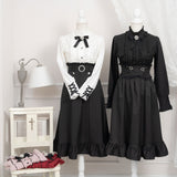 ハイネックカフスレースアップブラウス