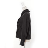 ハイネックカフスレースアップブラウス