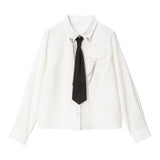 【メール便】ネクタイ付きシャツブラウス
