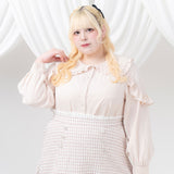 丸襟セーラーショルダーフリルブラウス