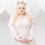 丸襟セーラーショルダーフリルブラウス