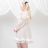 丸襟セーラーショルダーフリルブラウス