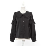 丸襟セーラーショルダーフリルブラウス