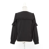 丸襟セーラーショルダーフリルブラウス