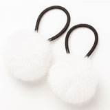 2setファーぽんぽんヘアゴム