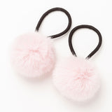 2setファーぽんぽんヘアゴム